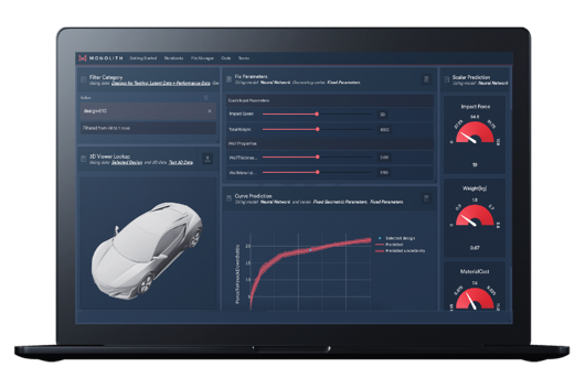 data driven model using model parameters from BMW using monolith ai machine learning platform